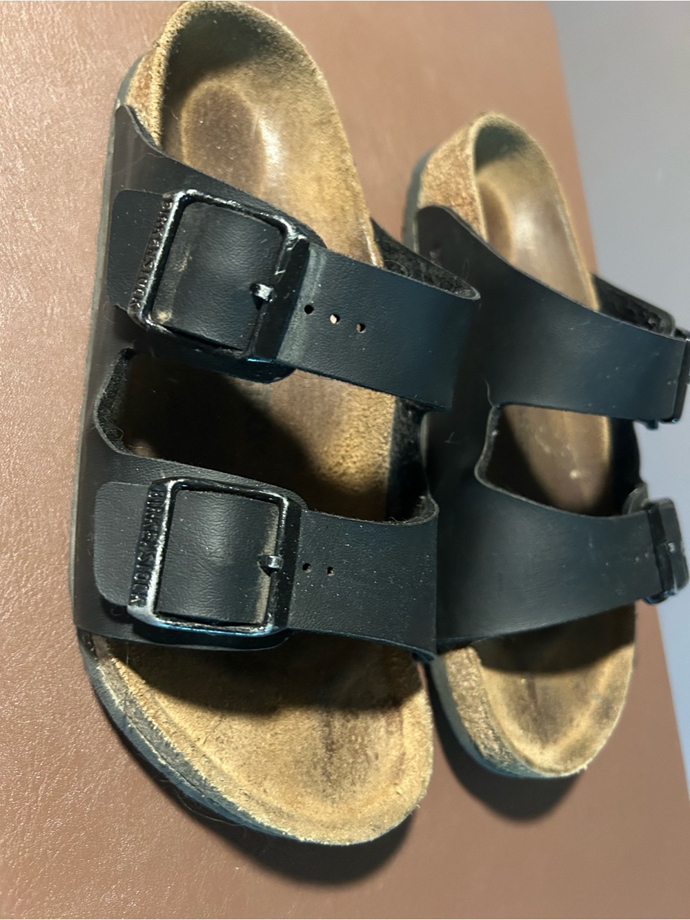Size 34 Birkenstock Kids Black Double-Buckle Sandals